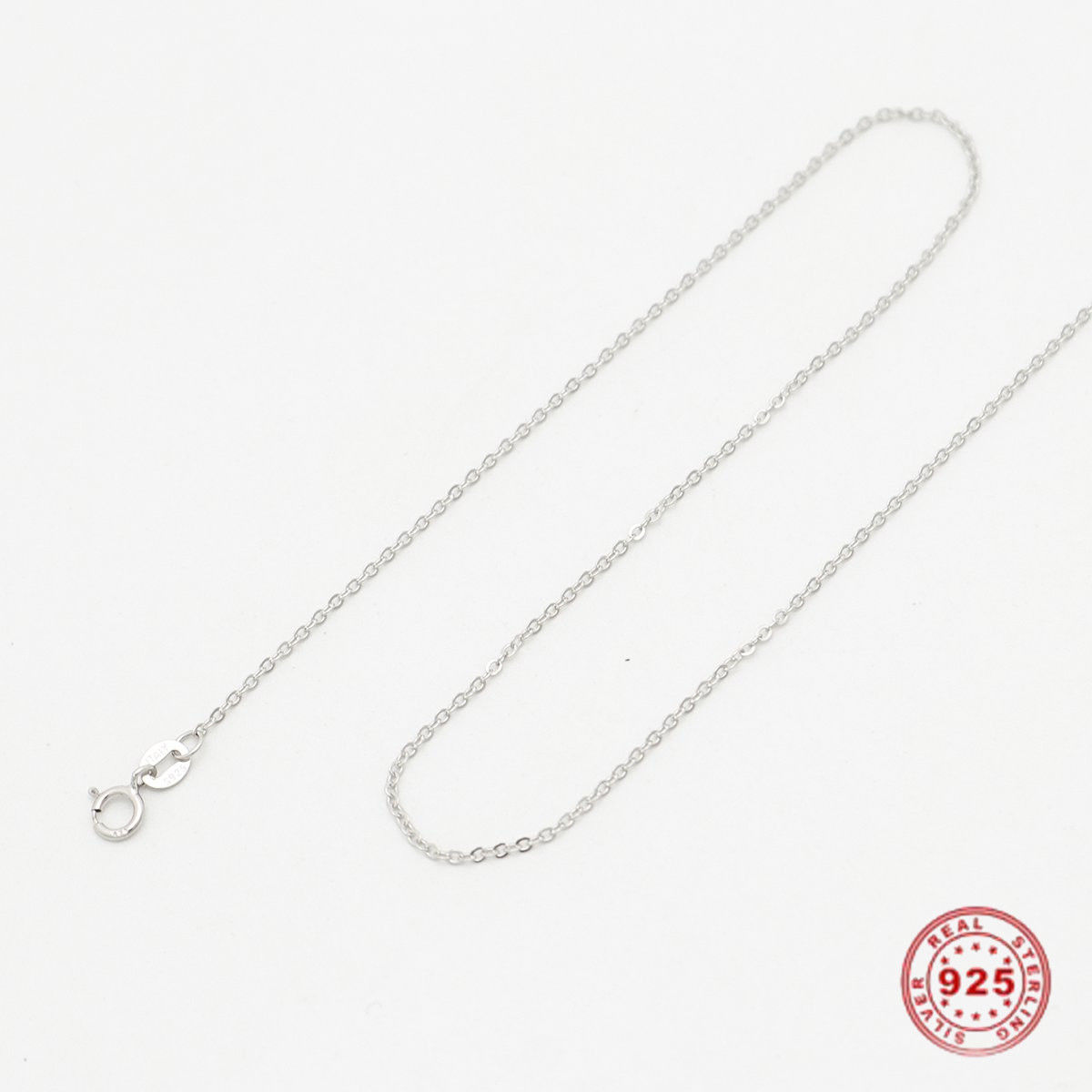 Picture of Sterling Silver Link Cable Chain Necklace Silver 45.7cm(18") long, 1 Piece