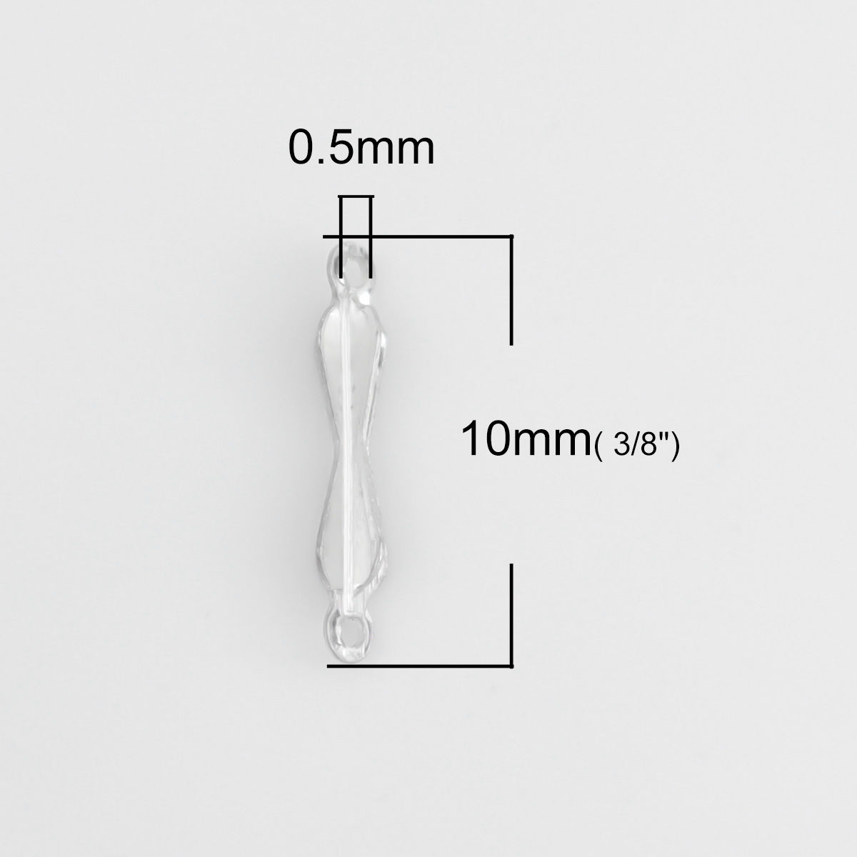 Picture of Sterling Silver Connectors Bowknot Silver 10mm x 2mm, 1 Gram (Approx 22-23 PCs)