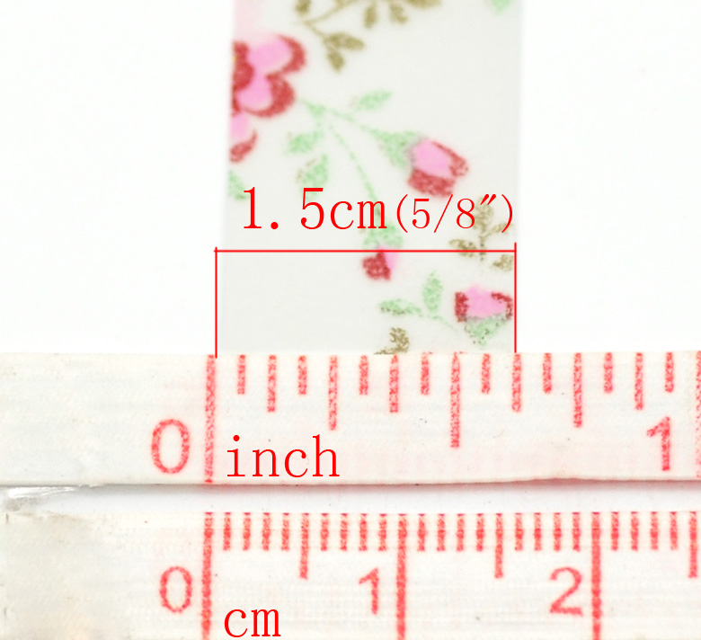 Imagen de Cinta Adhesiva Papel de Multicolor,Flor,10m x 15mm, 10 Unidades