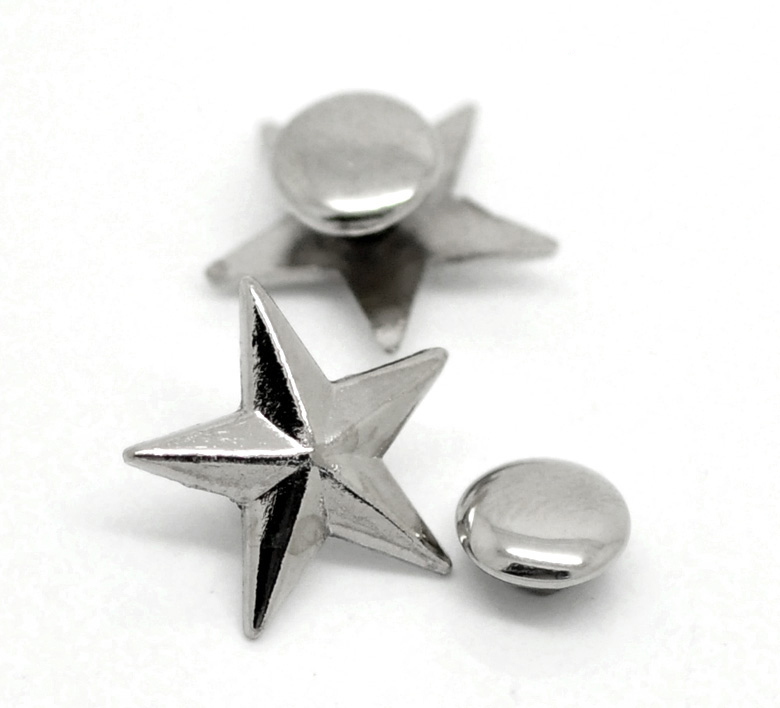 Изображение Заклепки для Одежды 14mmx13mm( 4/8"x 4/8") 7mm（2/8"）") Звезда Серебряный Тон,проданные 50 комплектов
