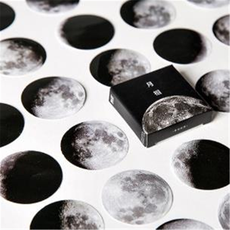 Изображение Black - DIY Scrapbook Deco Stickers Planet, 1 Box ( 45 PCs/Box)