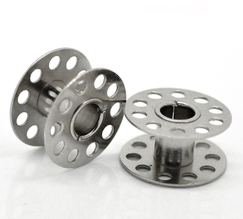 Image de Bobine Canette Machine à Coudre en Alliage de Fer Argent Mat 21mm x 11mm, 30 PCs