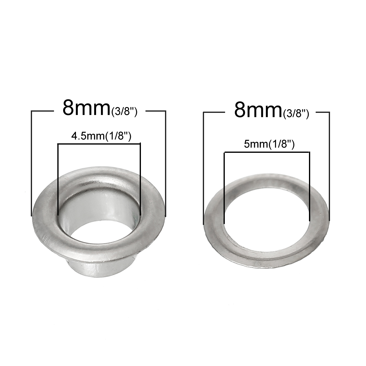 Bild von Silberfarbe Ösenset Öse Ösen Set 8mmx3mm 8mm,verkauft eine Packung mit 500 Sets
