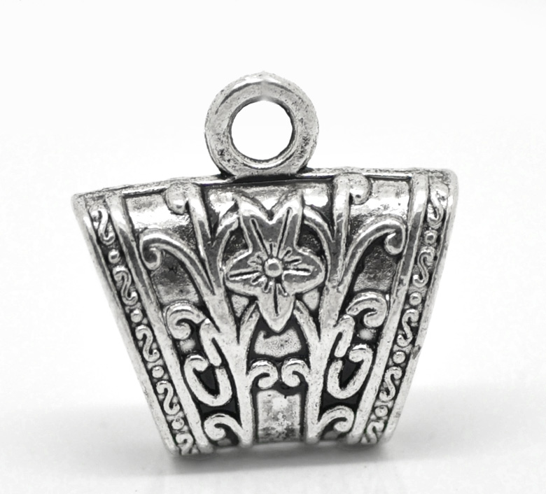Imagen de Asa Aleación del Metal Del Zinc de Trapecio,Plata Antigua 23.0mm x 23.0mm, 10 Unidades 