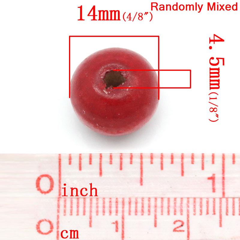 Imagen de Cuentas Madera de Plano Redondo,Al Azar 14mm x 13mm, Agujero: acerca de 4.5mm, 200 Unidades