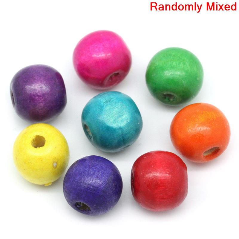 Imagen de Cuentas Madera de Plano Redondo,Al Azar 14mm x 13mm, Agujero: acerca de 4.5mm, 200 Unidades