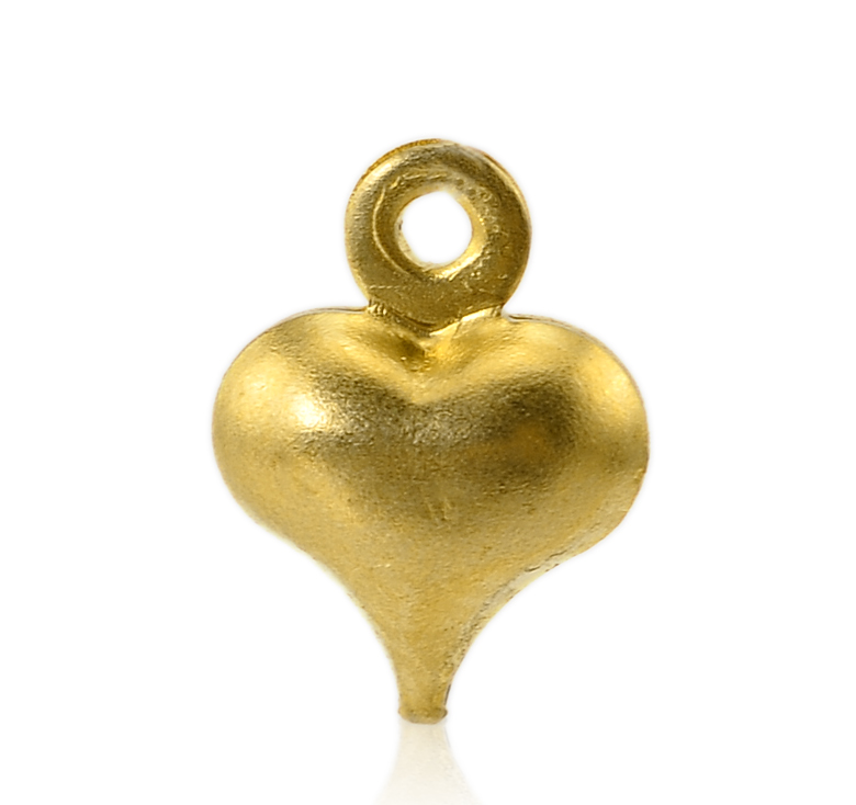 Picture of 100PCs Brass Tone Love Heart Charm Pendants 9x6mm(3/8"x2/8")