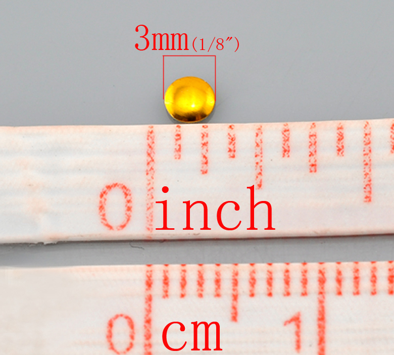 Imagen de Pegatinas de uñas Metálico Aluminio de Ronda,Chapado en Oro 3mm, 1000 Unidades