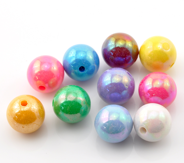 DoreenBeads. Acrylic Bubblegum Beads Ball At Random AB Color Polished ...