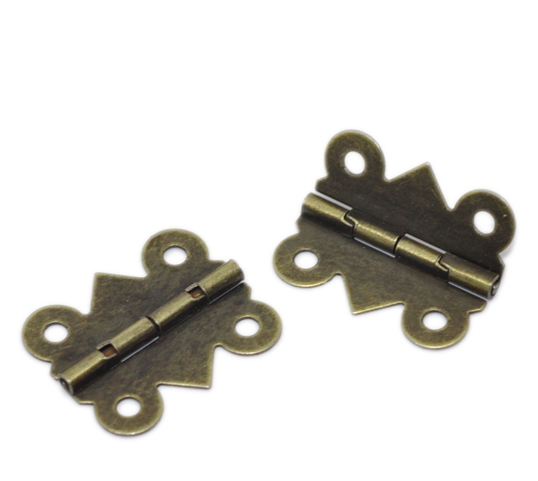 Imagen de Bisagras Planas Aleación de Tono Bronce,20mm x 24mm, 50 Unidades