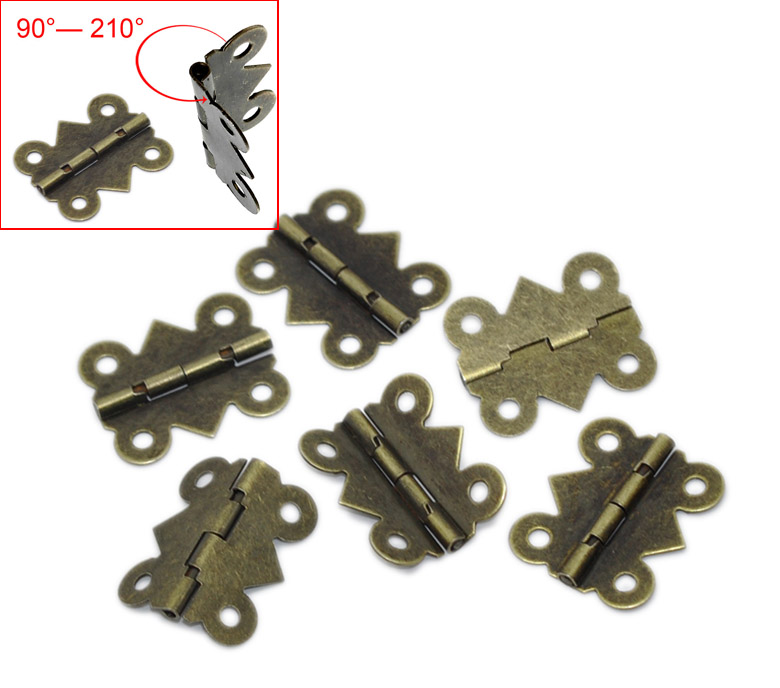 Imagen de Bisagras Planas Aleación de Tono Bronce,20mm x 24mm, 50 Unidades