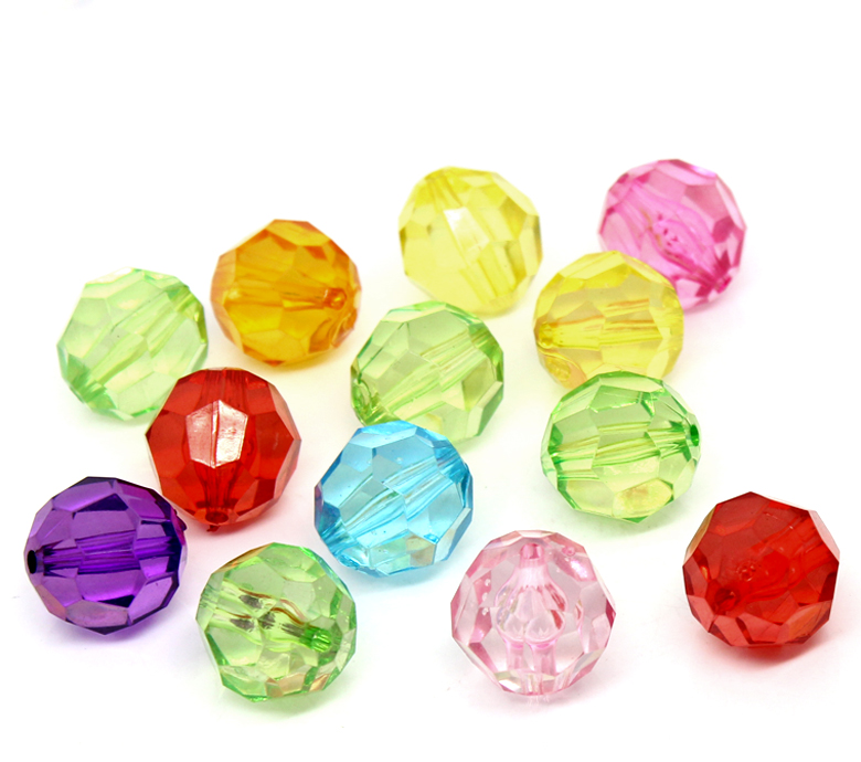 Imagen de Transparente Cuentas Chicle Acrílico de Bola,Al Azar 20mm Diámetro, Agujero: acerca de 2.5mm, 20 Unidades
