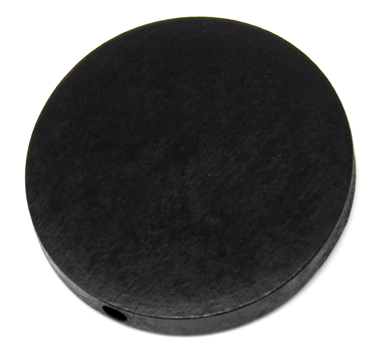Picture of Natural Wood Spacer Beads Flat Round Black About 30mm Dia,Hole:Approx 2.3mm,30PCs