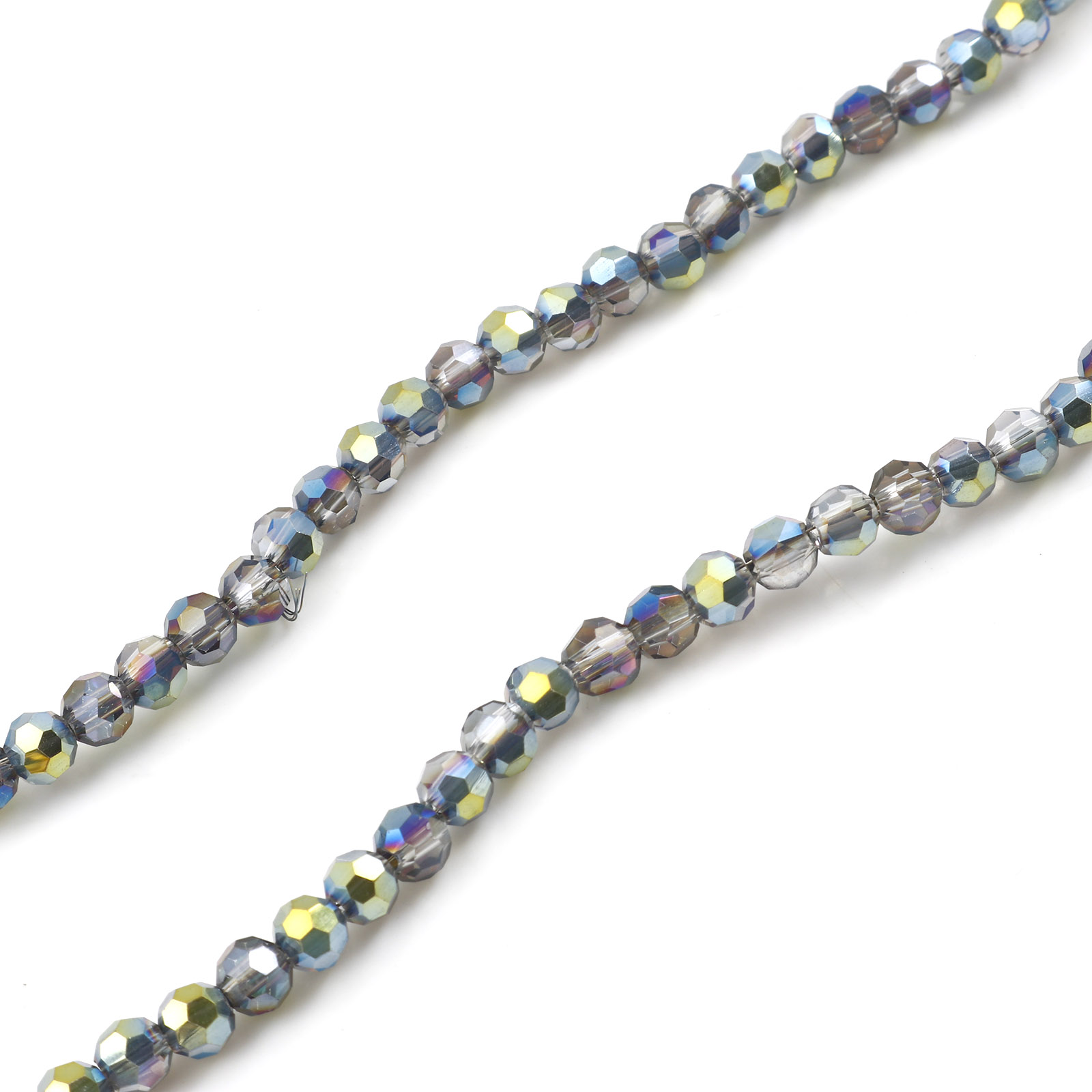 Imagen de Cuentas Vidrio de Ronda , AB Color Facetas Sección 4mm x 3mm, Agujero: acerca de 0.5mm, 36cm 95 unidades por 2 Sartas