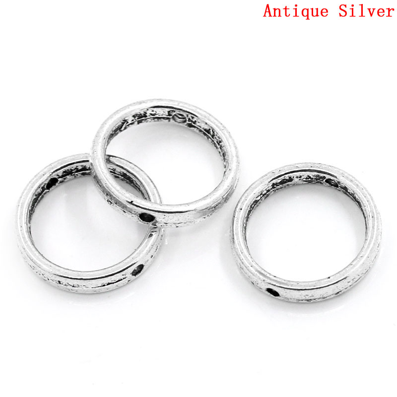 Picture of Zinc Based Alloy Spacer Beads Circle Ring Antique Silver Color About 19mm Dia, Hole:Approx 1.5mm, 5 PCs