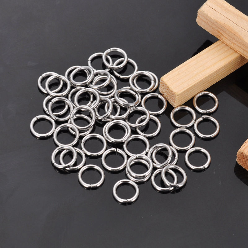 Picture of 10000 PCs 8mm Dia., 1.2mm(17 gauge) 304 Stainless Steel Open Jump Rings Findings For Jewelry Making Silver Tone Round