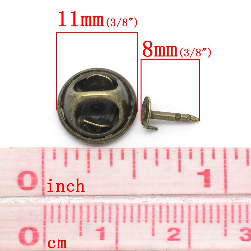 Picture of Rivets Spike Studs Spots Round Antique Bronze Dot Carved 11x11mm 8x4.5mm,50 Sets