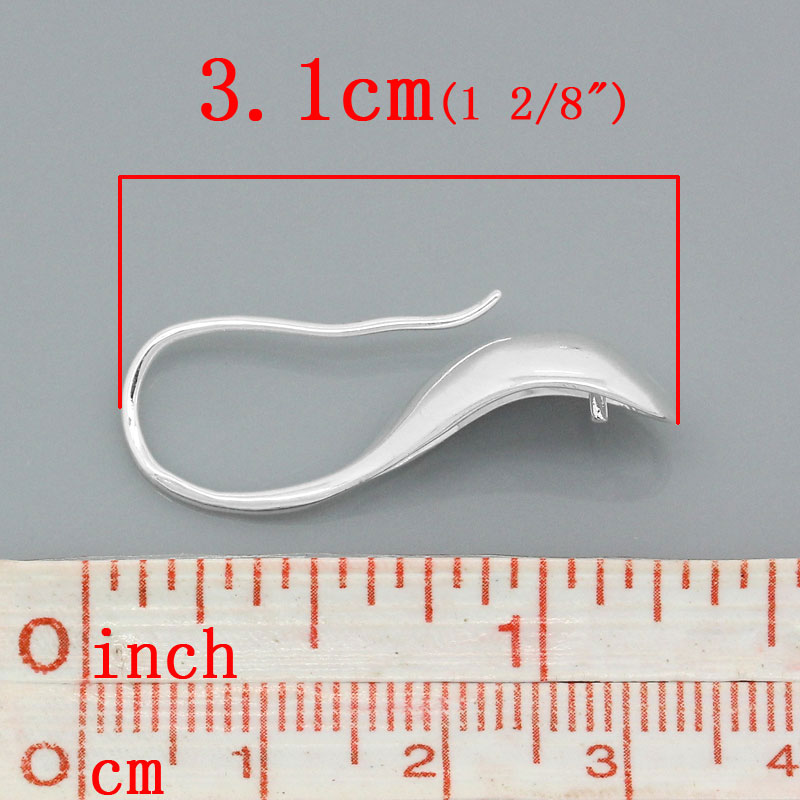 Изображение Швензы с Шариком Ложка Посеребренный 31mm x 11мм, Размер столбца / провода:1mm,10 ШТ