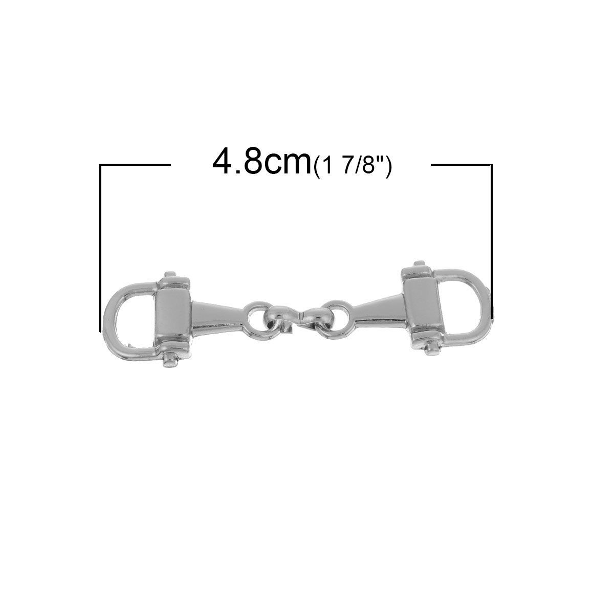 Picture of 100 PCs Zinc Based Alloy & Iron Based Alloy Connectors Charms Pendants Silver Tone Opener 4.8cm x 1.3cm