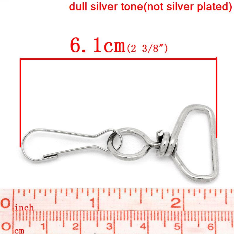 Picture of Iron Based Alloy Keychain & Keyring Irregular Silver Tone 61mm x 25mm, 10 PCs