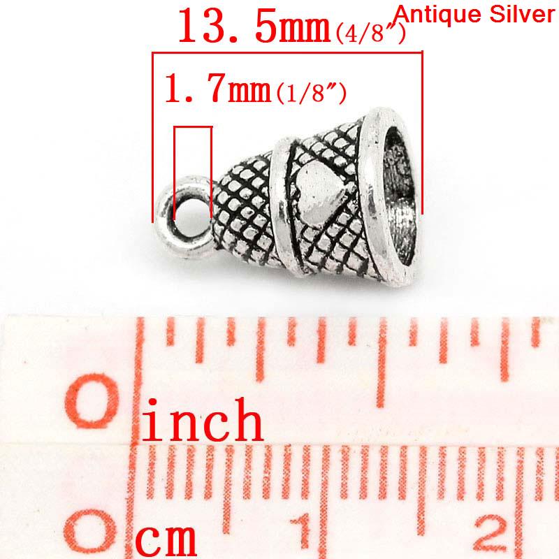 Imagen de Colgantes Aleación del Metal Del Zinc de Reloj,Corazón Plata Antigua Rhinestone 13.5mm x 9.5mm, 50 Unidades