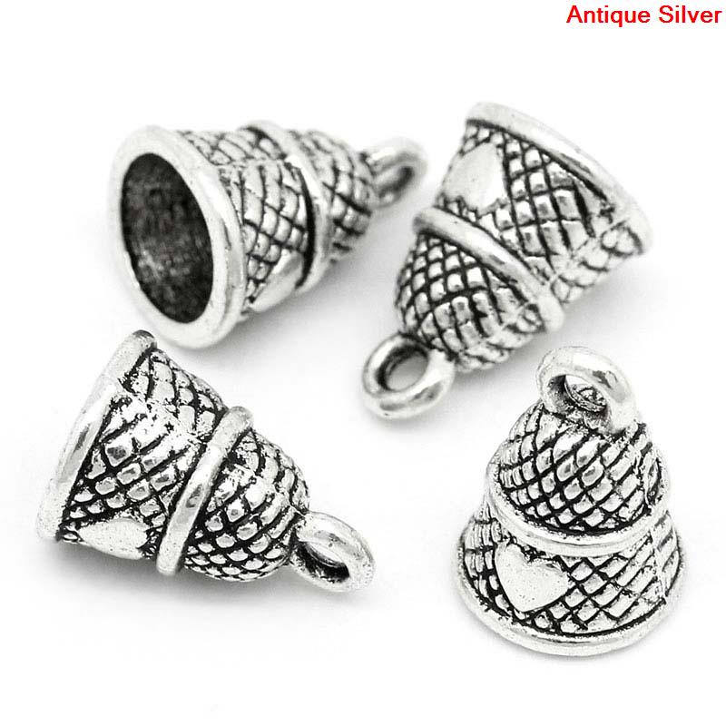 Imagen de Colgantes Aleación del Metal Del Zinc de Reloj,Corazón Plata Antigua Rhinestone 13.5mm x 9.5mm, 50 Unidades