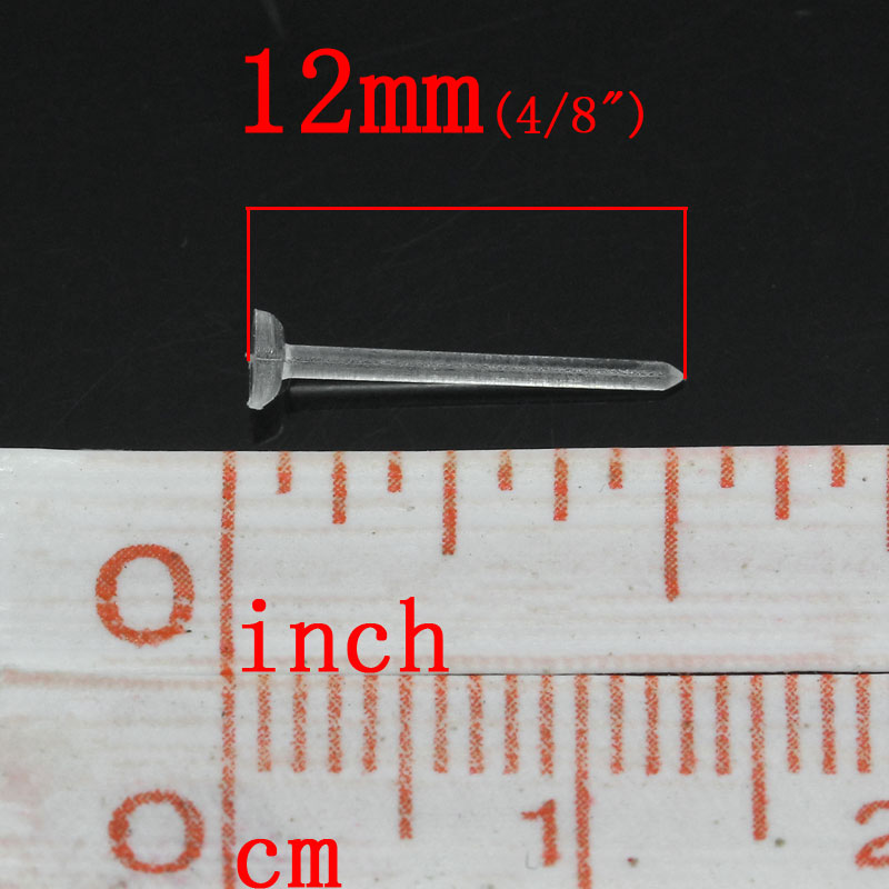 Picture of Plastic Ear Post Stud Earrings Findings Round Transparent 12mm x 3mm, Post/ Wire Size: (20 gauge), 1000 Sets