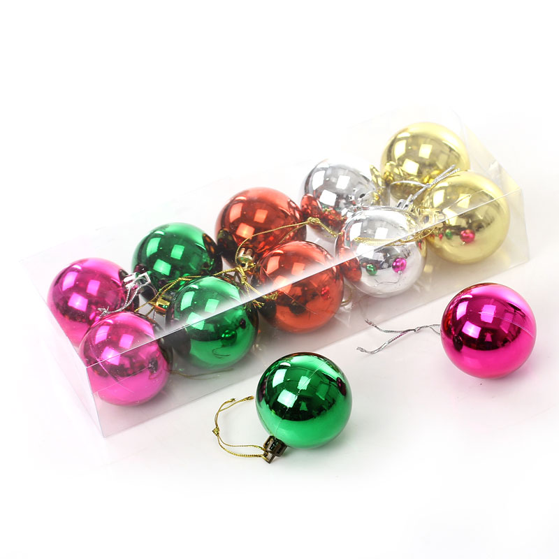 Imagen de 1 Caja ( 10 Unidades/Juego) Acrílico Navidad Decoración para Colgar Mixto Ronda Navidad Bolas 6cm x 4.9cm