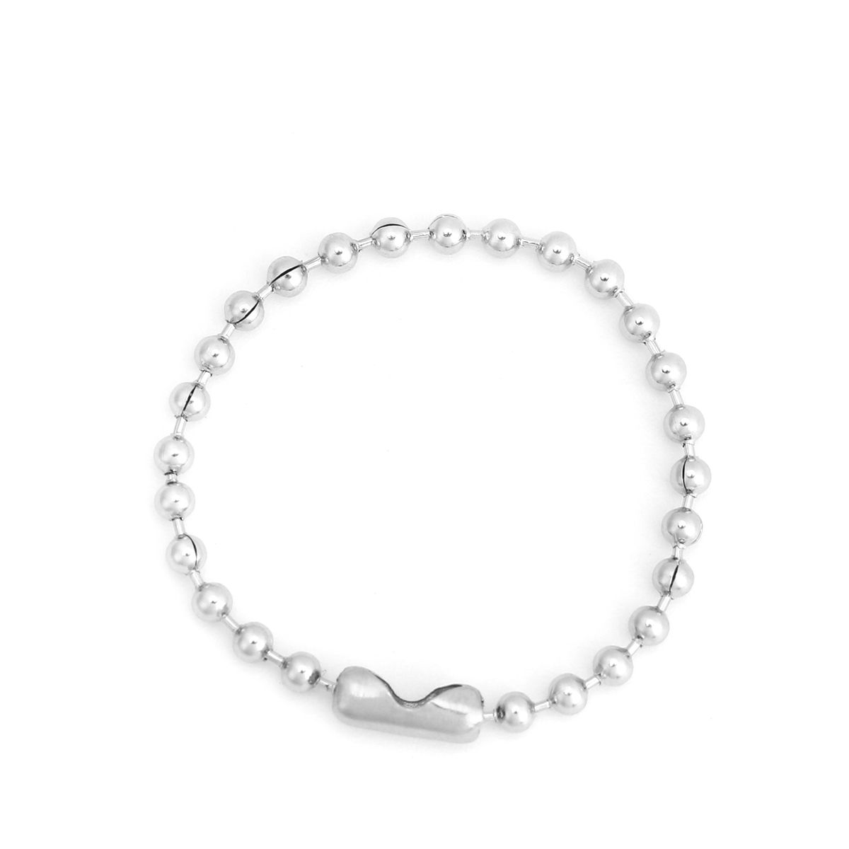 Picture of Stainless Steel Ball Chain Keychain & Keyring Silver Tone 9.8cm long, 20 PCs