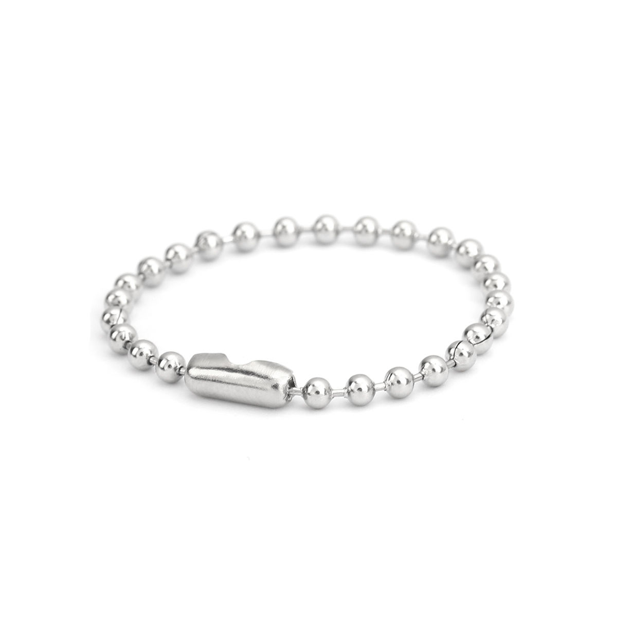 Picture of Stainless Steel Ball Chain Keychain & Keyring Silver Tone 9.8cm long, 20 PCs