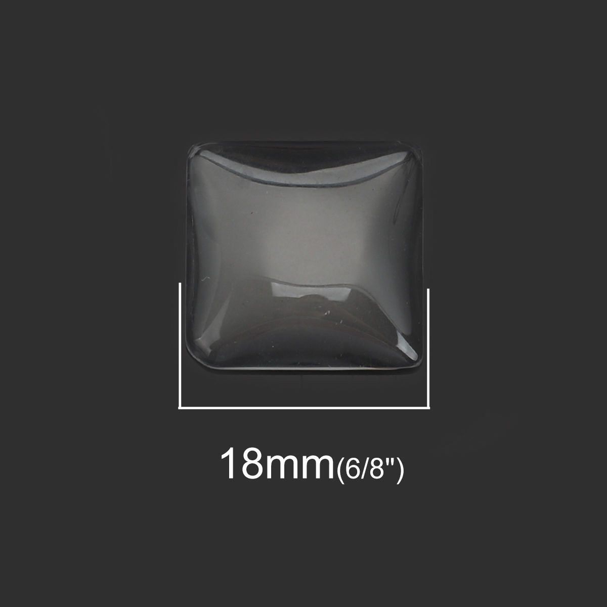 Изображение Стеклянные Газоплотный Кабошон Квадратные, Белый Прозрачный 18мм x 18мм, 10 ШТ