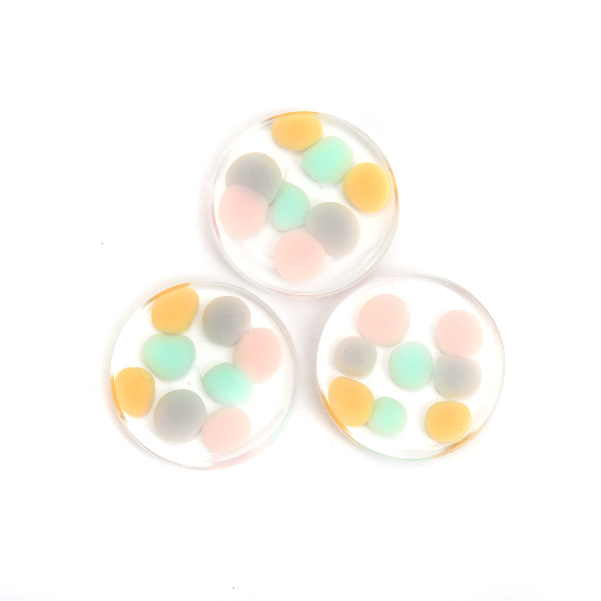 Picture of Resin Dome Seals Cabochon Round Multicolor Transparent 22mm Dia., 5 PCs