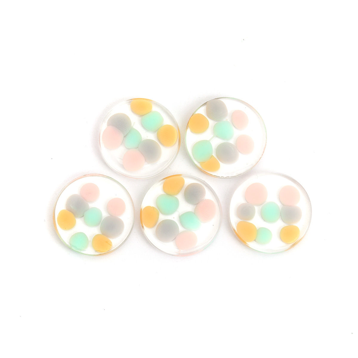 Picture of Resin Dome Seals Cabochon Round Multicolor Transparent 22mm Dia., 5 PCs