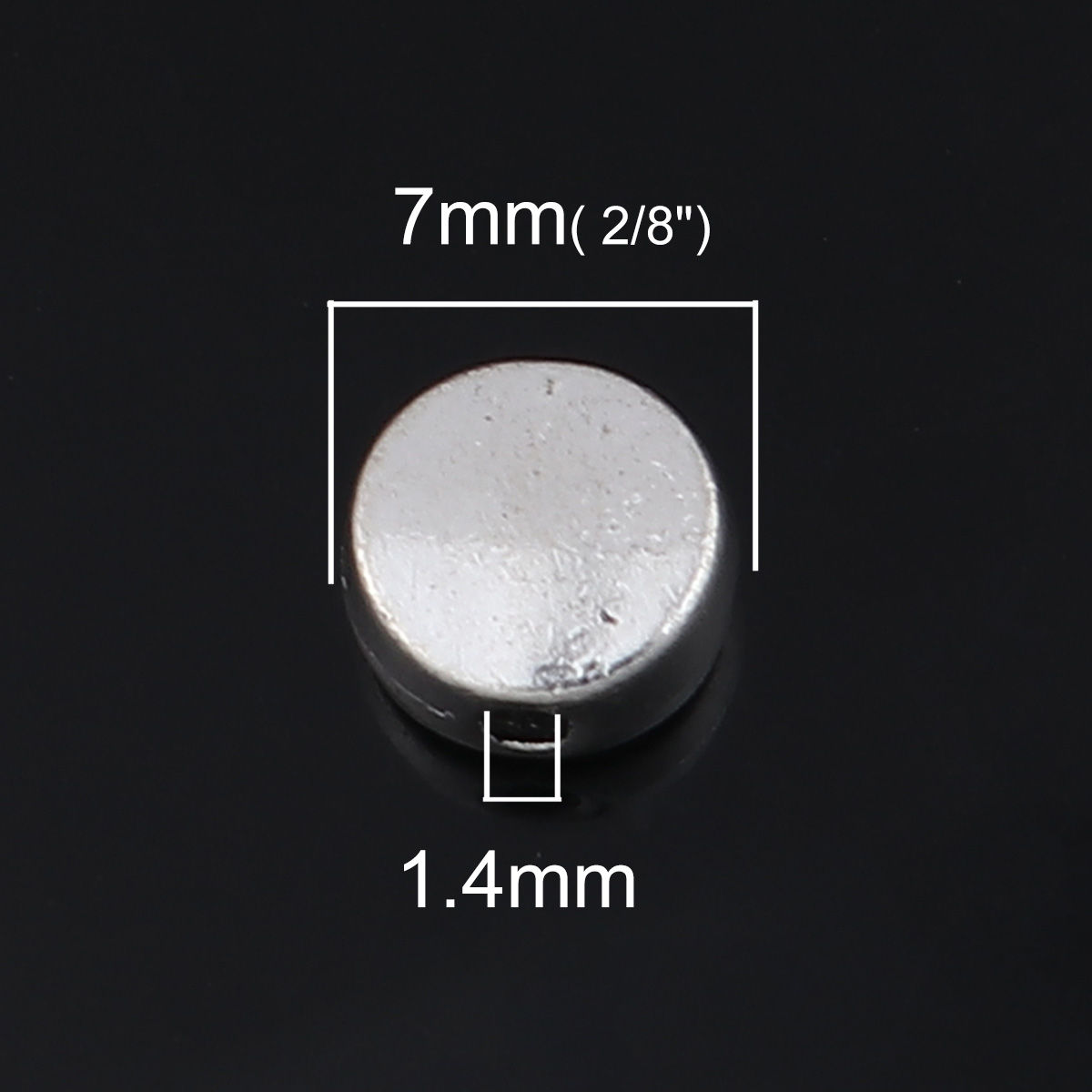 Picture of Zinc Based Alloy Spacer Beads Flat Round Antique Silver Color About 7mm x 6mm, Hole: Approx 1.4mm, 100 PCs