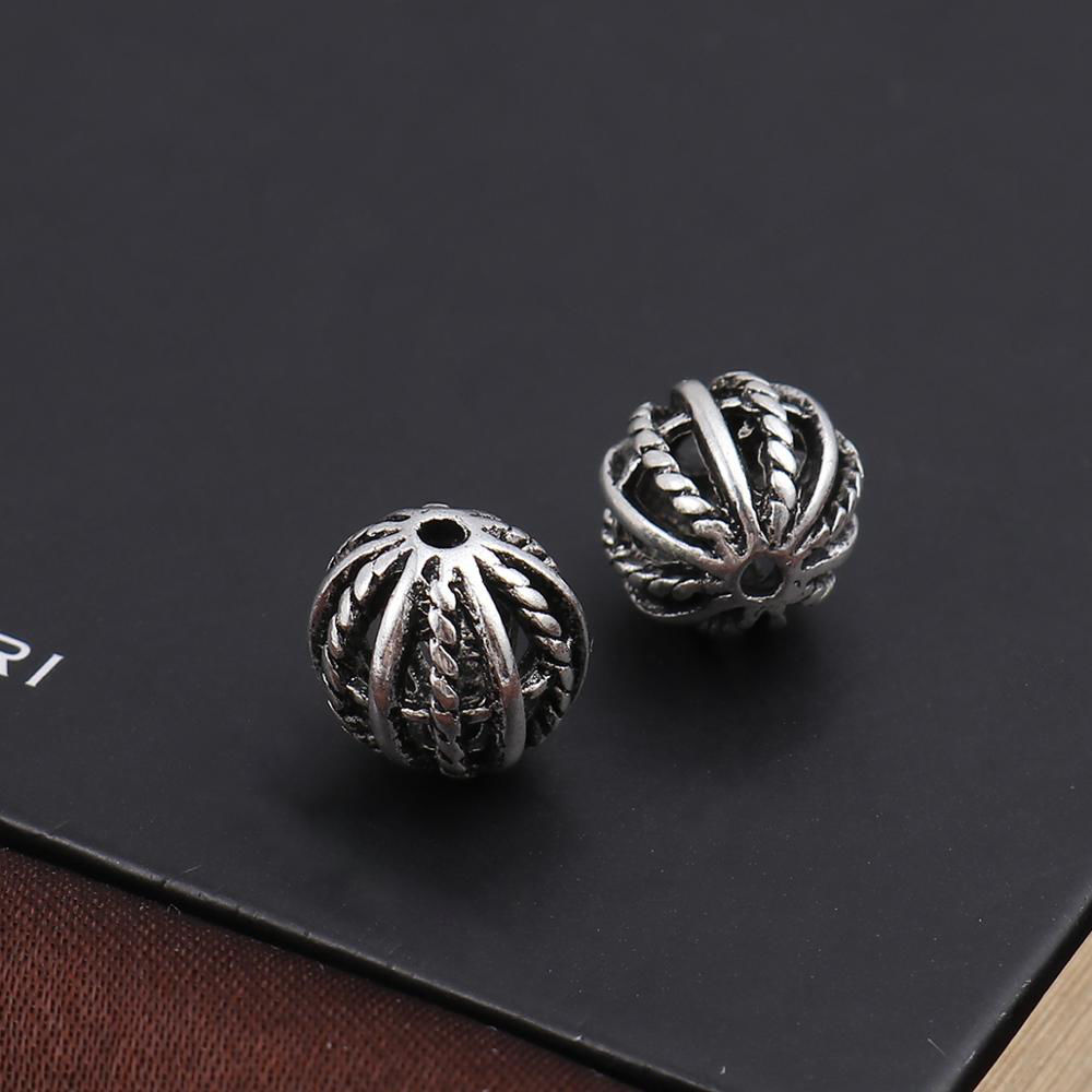 Imagen de Zamak Cuentas Flor Plata Antigua 12mm x 9mm, Agujero: Aprox 2.5mm, 10 Unidades