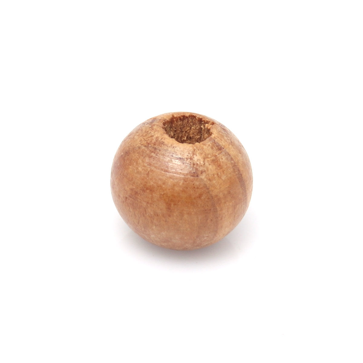 Picture of Natural Wood Spacer Beads Round Coffee About 14mm Dia., Hole: Approx 4.6mm, 50 PCs