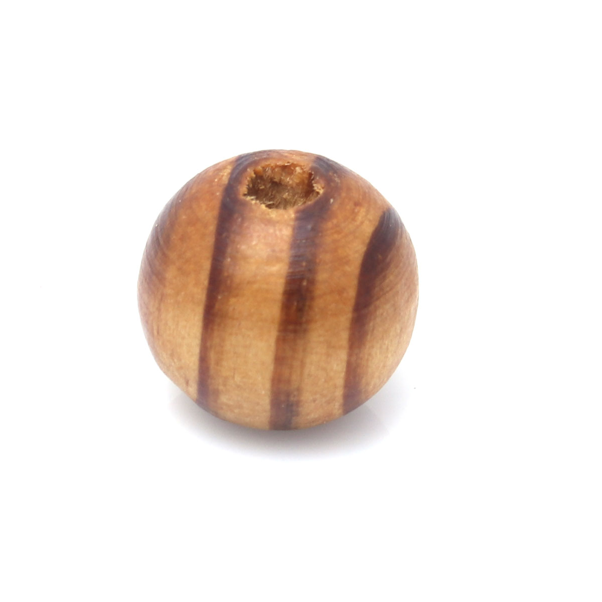 Picture of Natural Wood Spacer Beads Round Coffee About 16mm Dia., Hole: Approx 4.3mm, 50 PCs