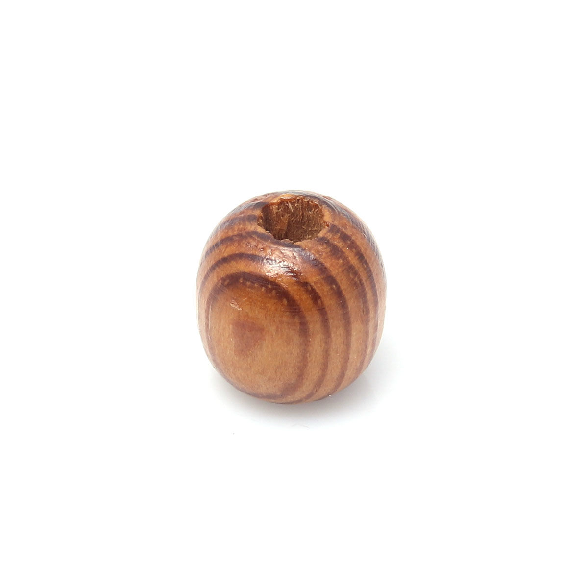 Picture of Natural Wood Spacer Beads Oval Coffee About 13mm x 13mm, Hole: Approx 4.1mm, 100 PCs