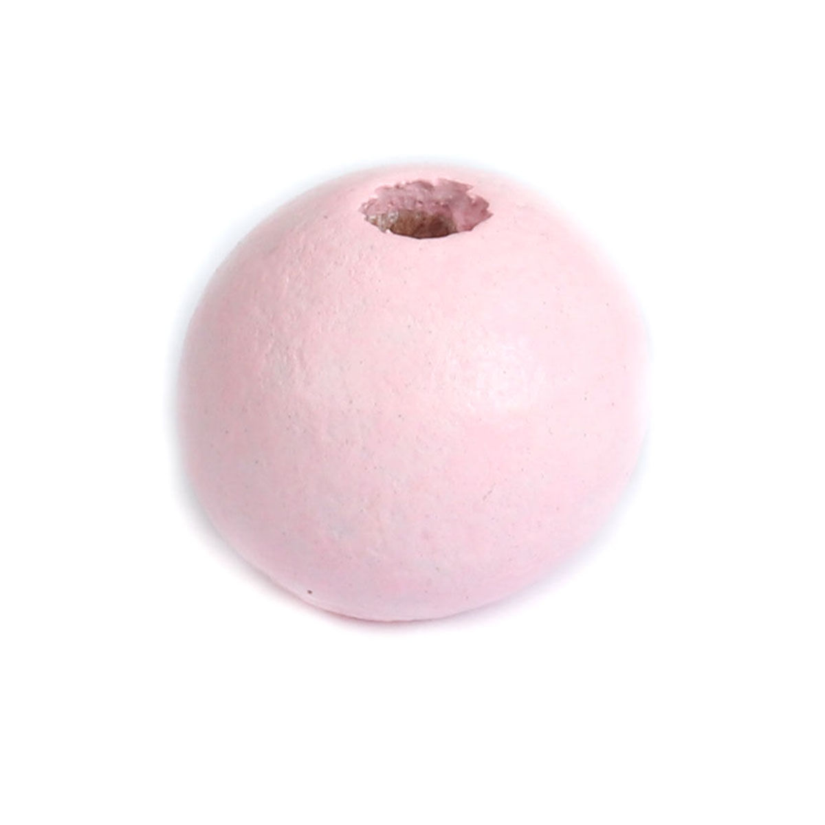 Picture of Natural Wood Spacer Beads Round Light Pink About 10mm Dia., Hole: Approx 2.5mm, 500 PCs