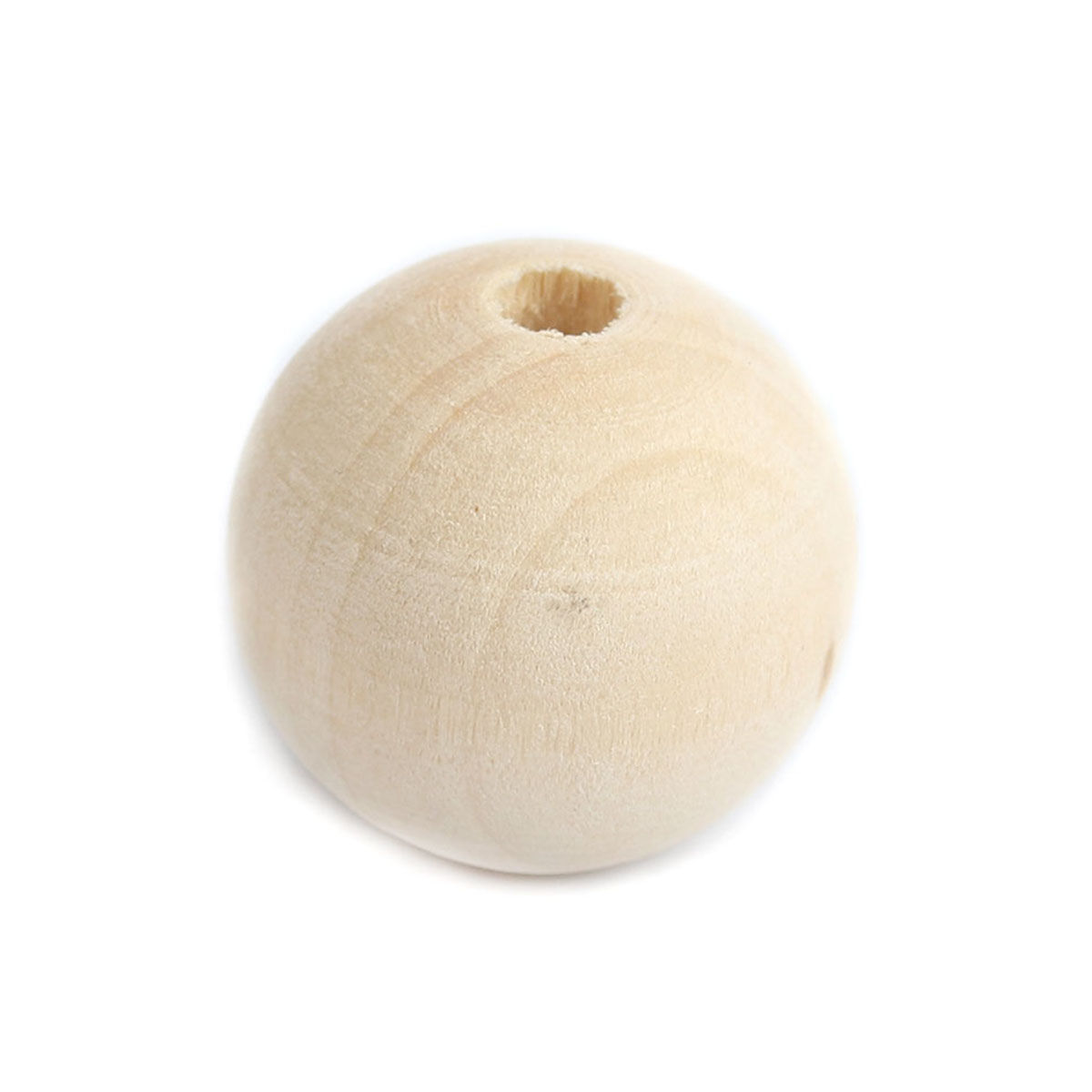 Imagen de Madera Hinoki Espaciador Cuentas Ronda Natural Aprox 22mm - 21mm Dia, Agujero: Aprox 4.7mm, 48 Unidades