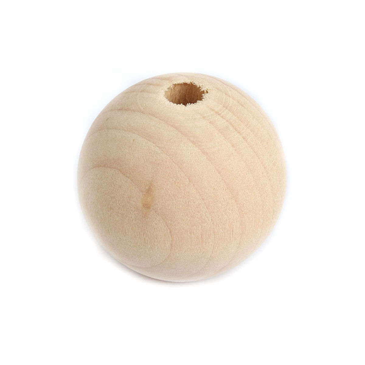 Imagen de Madera Hinoki Espaciador Cuentas Ronda Natural Aprox 25mm Dia, Agujero: Aprox 5.5mm, 33 Unidades