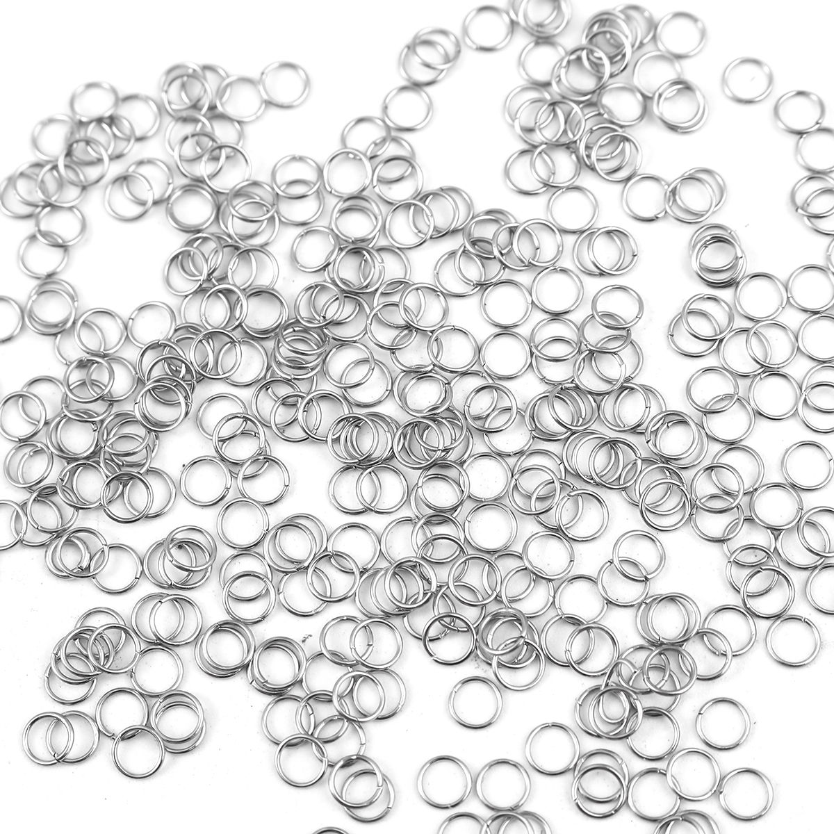 Picture of 1000 PCs 3.5mm Dia., 0.4mm(26 gauge) Stainless Steel Open Jump Rings Findings For Jewelry Making Silver Tone Round