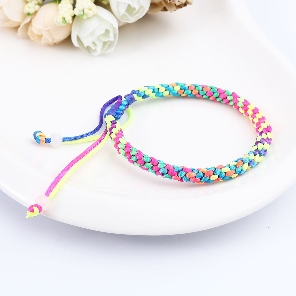 Picture of 1 Piece Polyamide Nylon Braided Bracelets Accessories Findings Multicolor 19cm(7 4/8") long