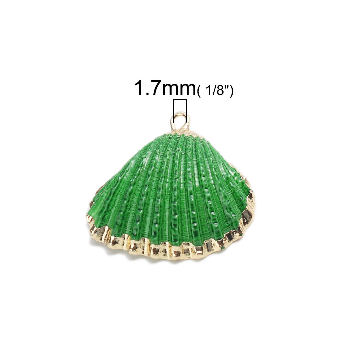 Picture of Natural Shell Pendants Gold Plated Green 3cm x 2.7cm - 2.7cm x 2.4cm, 5 PCs