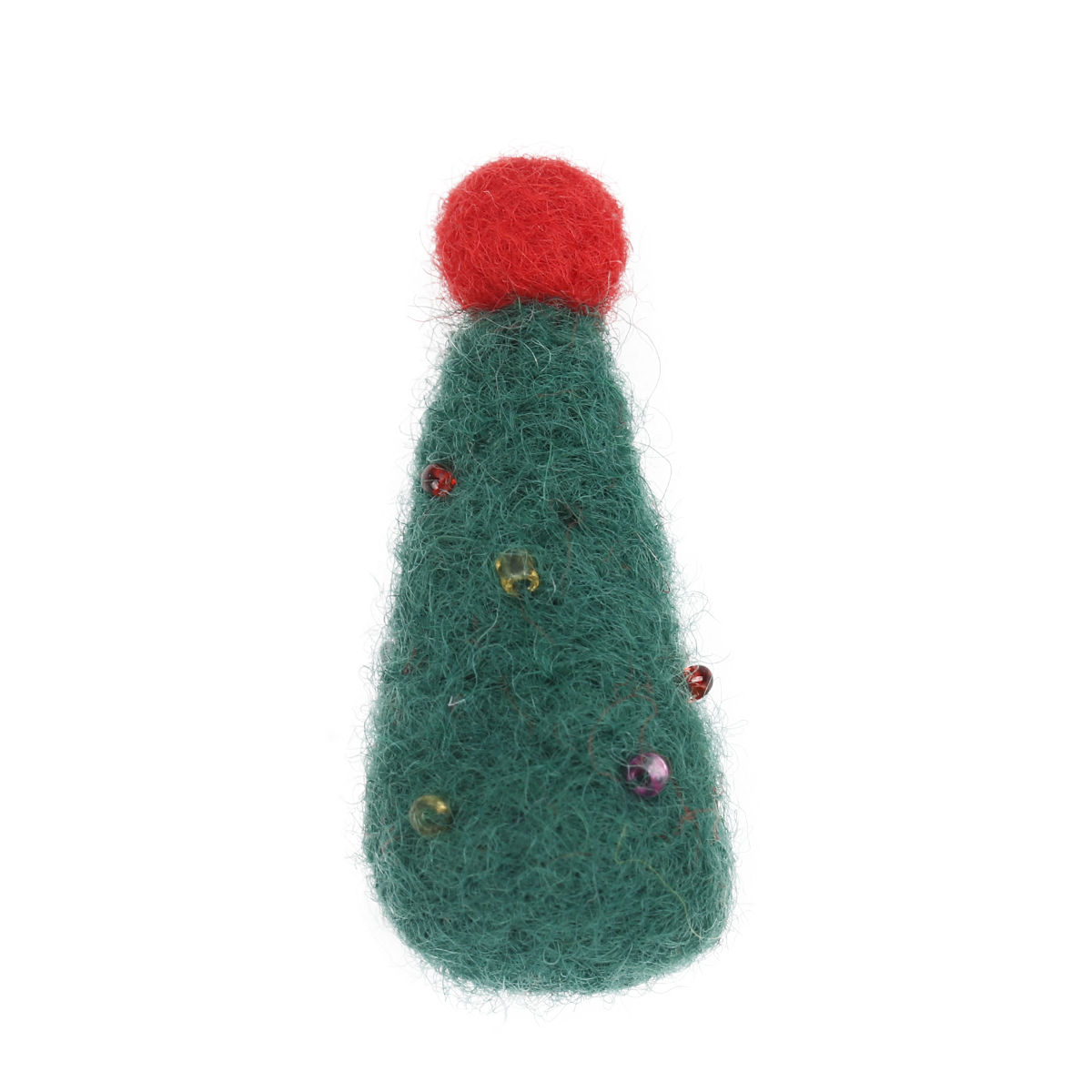 Imagen de Lana DIY Artesanía Verde Oscuro Árbol de Navidad 4.5cm x 2.1cm, 2 Unidades