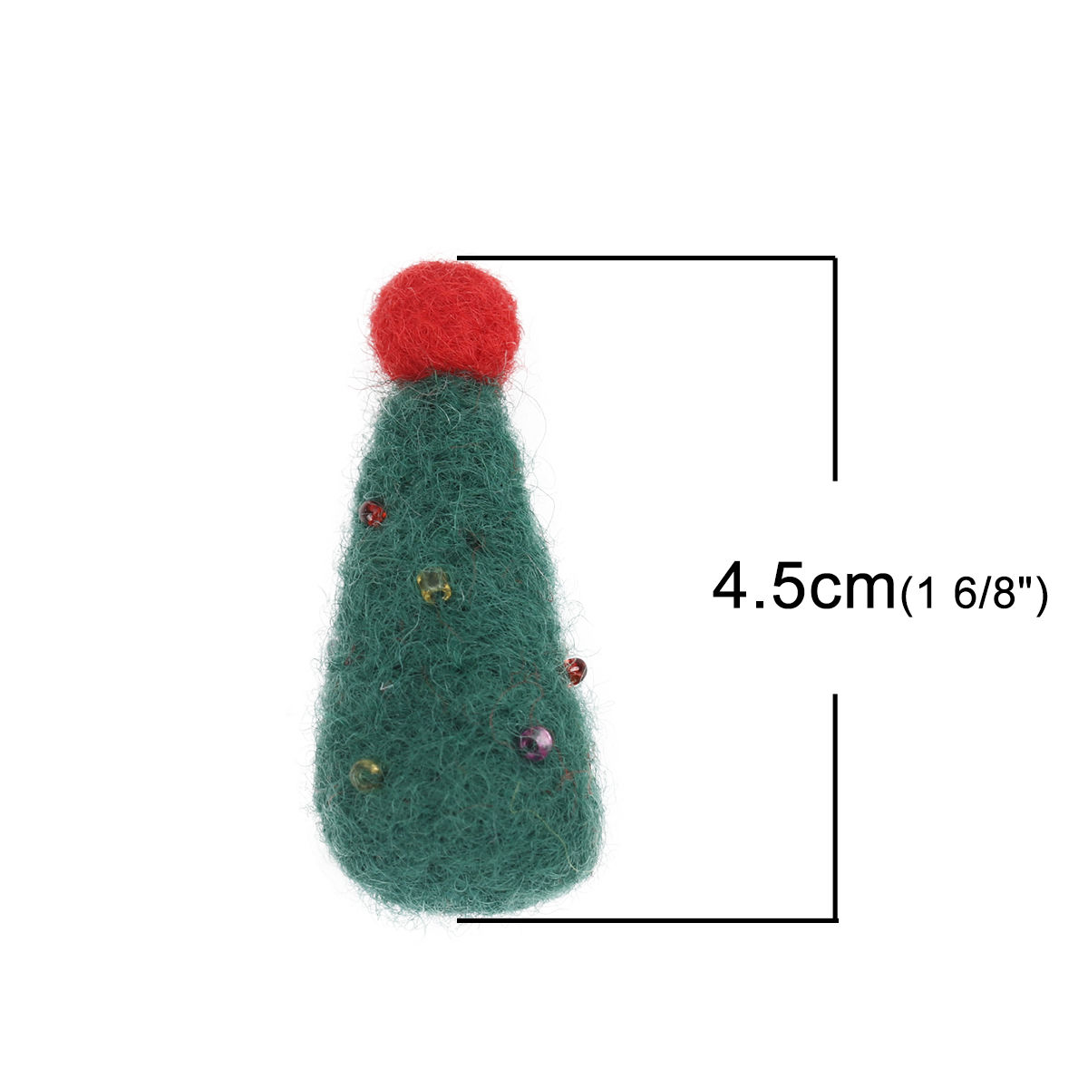 Imagen de Lana DIY Artesanía Verde Oscuro Árbol de Navidad 4.5cm x 2.1cm, 2 Unidades