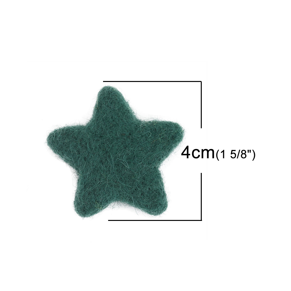 Imagen de Lana DIY Artesanía Verde Oscuro Estrellas de cinco puntos 4cm x 3.7cm, 2 Unidades