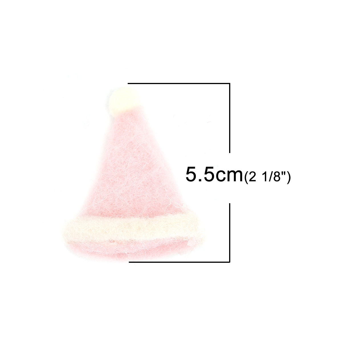 Imagen de Lana DIY Artesanía Rosado Sombreros de la Navidad 5.5cm x 4.4cm, 5 Unidades