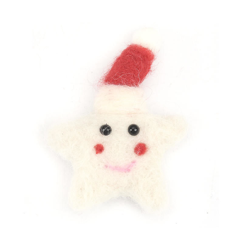 Picture of Wool For DIY & Craft White White Star Smile 6.5cm x 4.5cm, 2 PCs