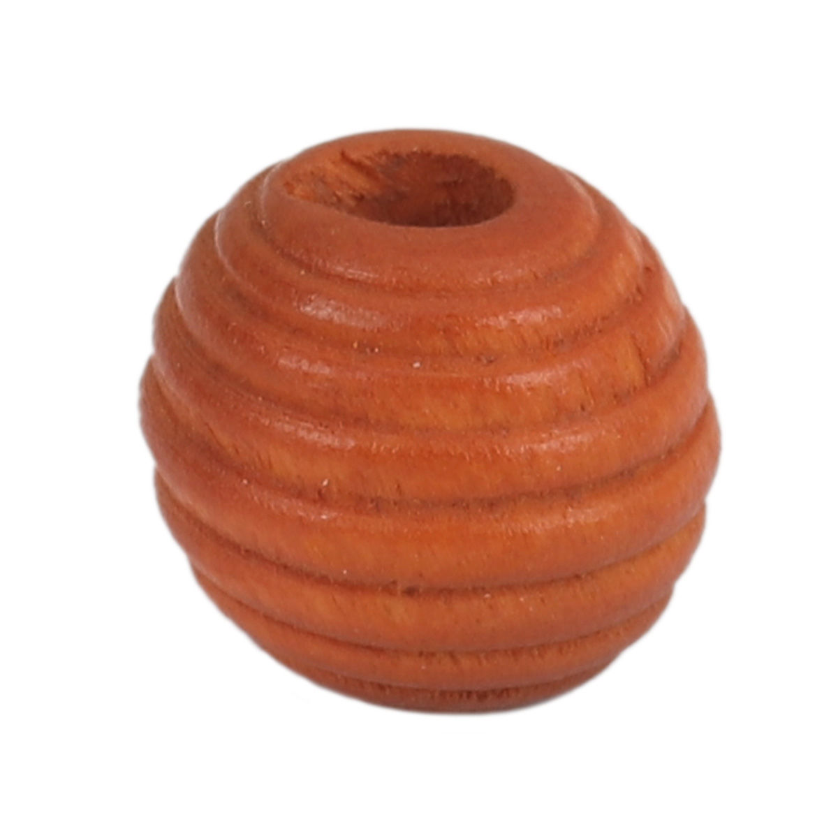 Picture of Natural Wood Spacer Beads Oval Brown Yellow Stripe About 18mm x 17mm, Hole: Approx 3.7mm, 25 PCs